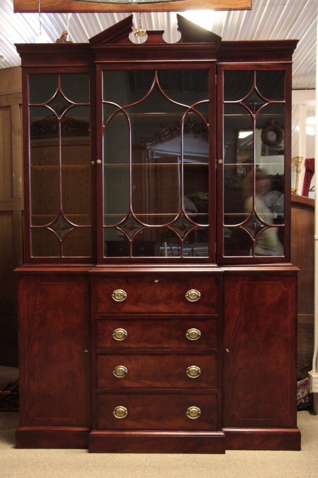 Mahogany Breakfront China Bookcase