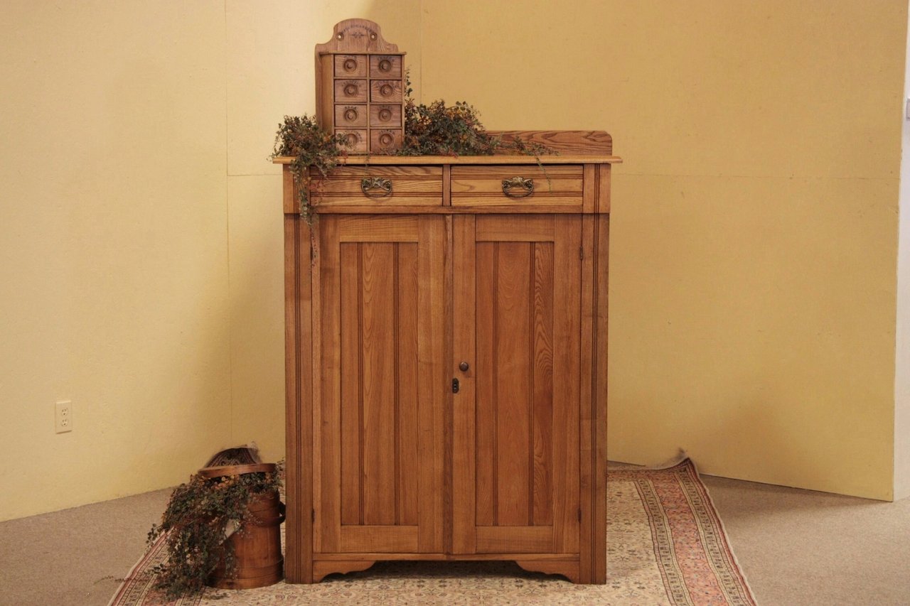 Victorian Eastlake Oak Jelly Cupboard, circa 1890