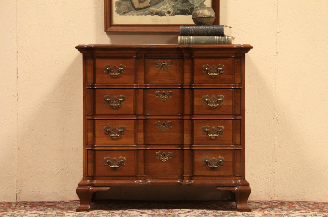 Maddox Vintage Georgian Block Front Cherry Chest or Dresser