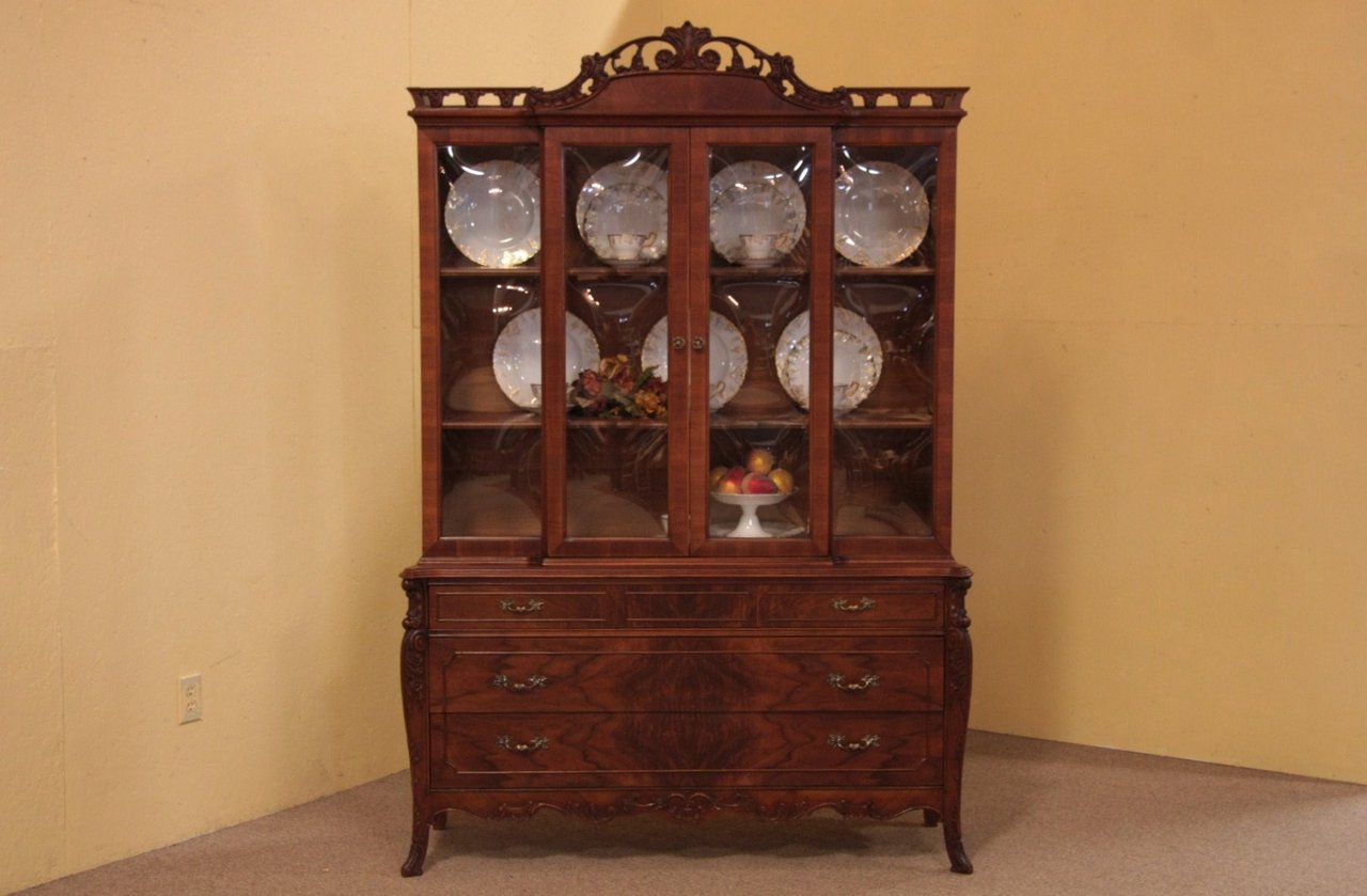french-style-carved-breakfront-china-cabinet