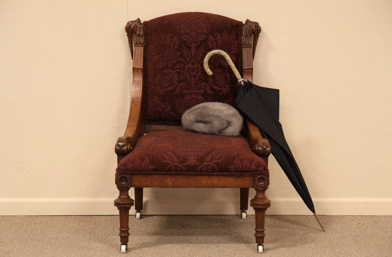 Victorian Carved Walnut Bird Chair