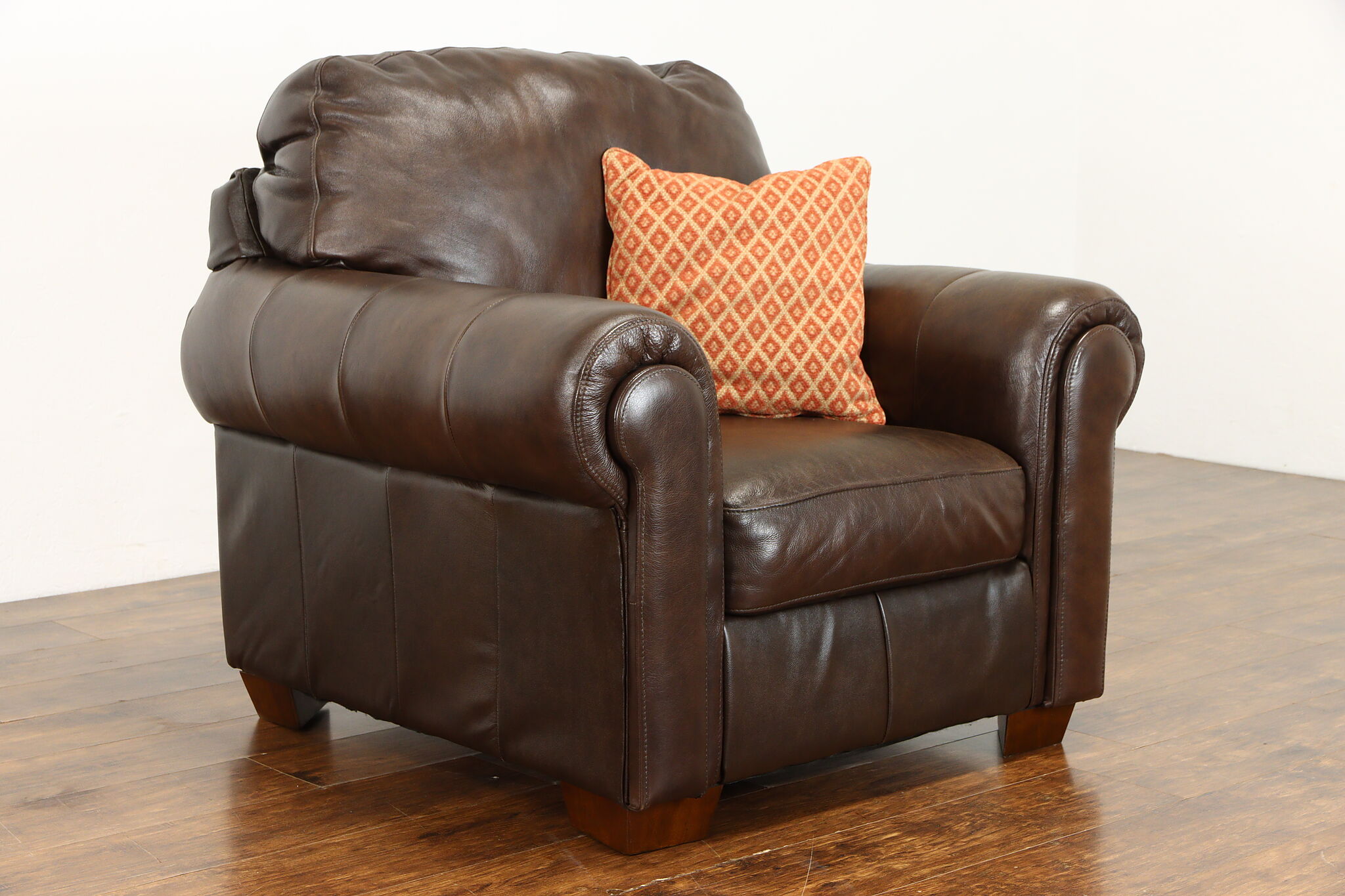 Leather Contemporary Overstuffed, Ashley Furniture Leather Chair And Ottoman