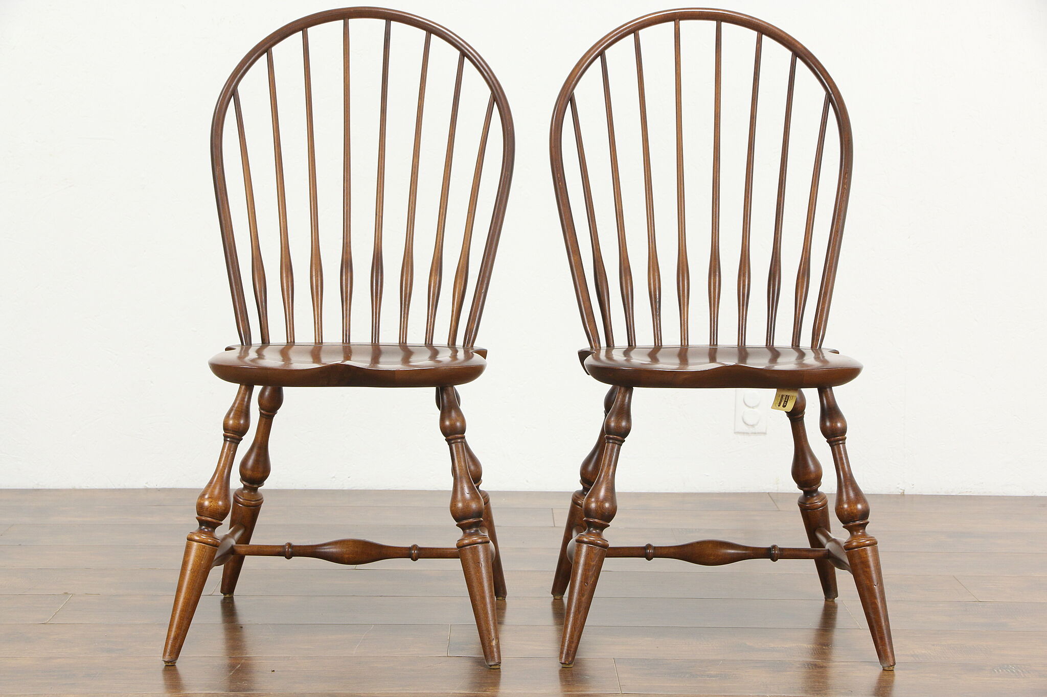 Set of 6 Vintage Farmhouse Windsor Dining Chairs, Nichols & Stone