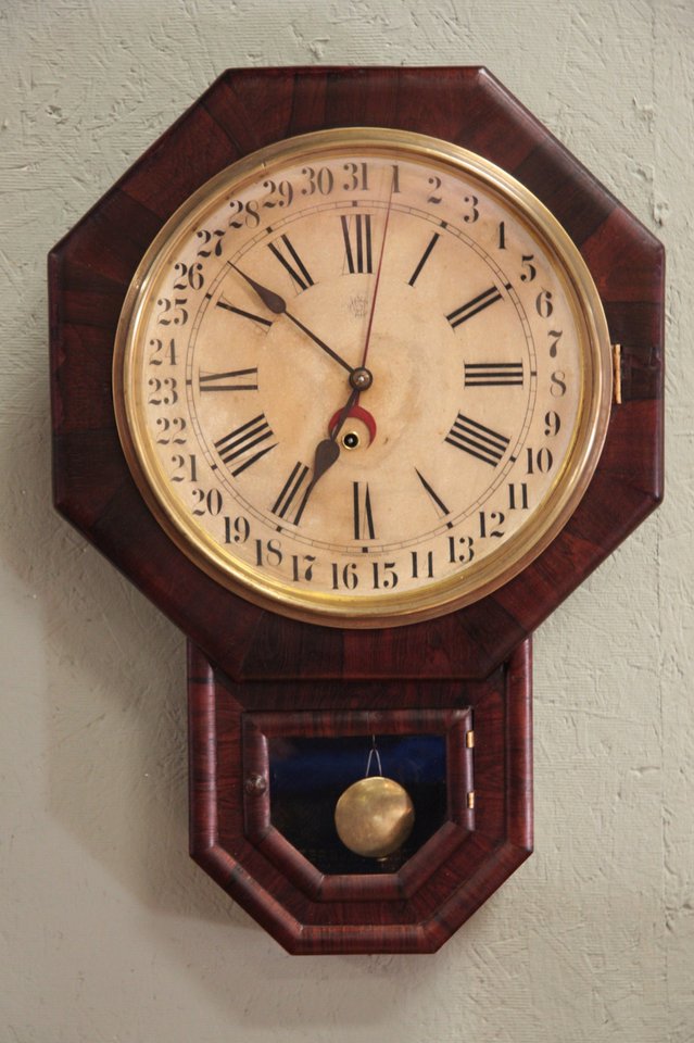Victorian Rosewood Waterbury Calendar Clock