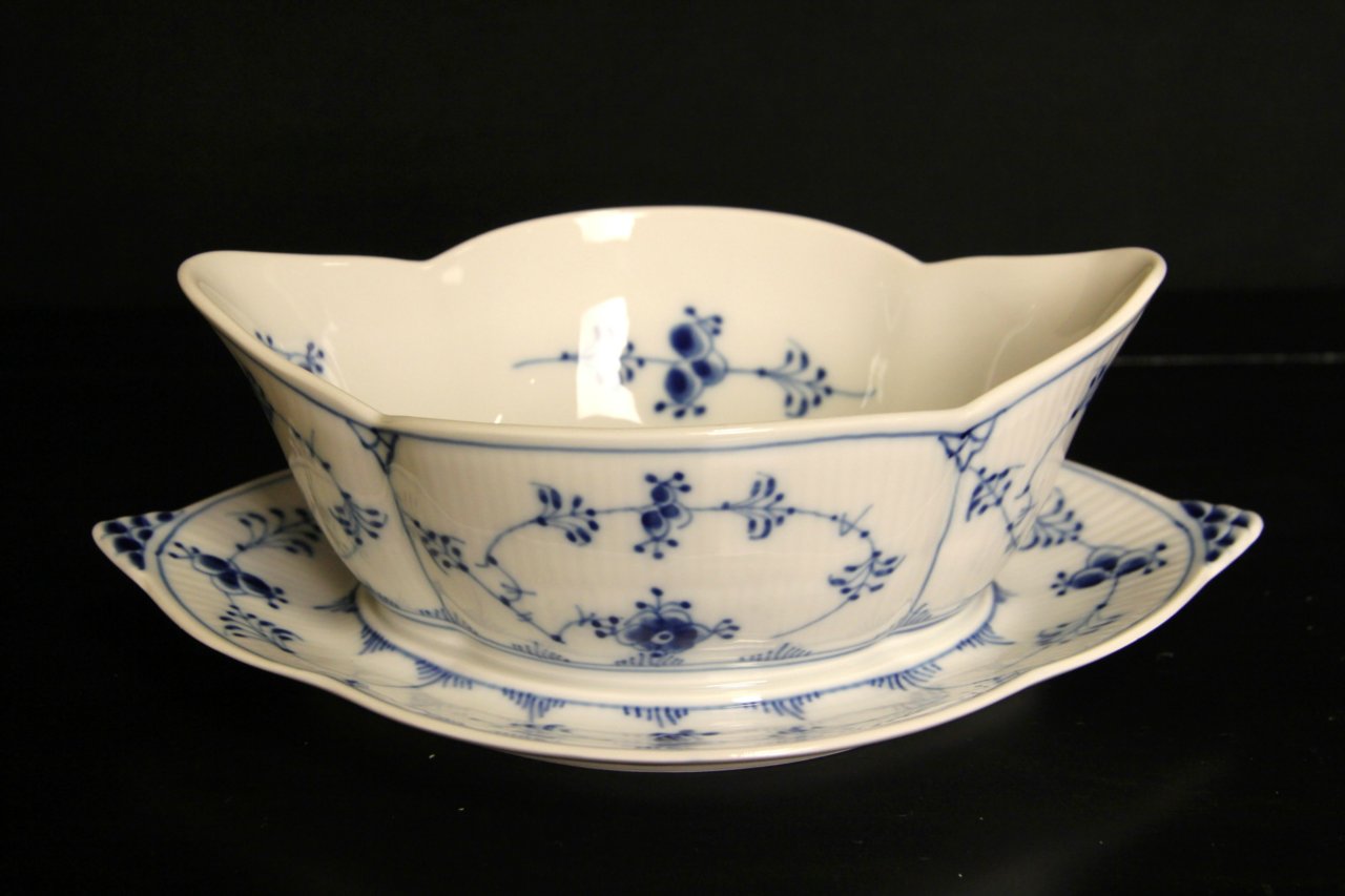 Royal Copenhagen Blue Fluted Plain Gravy or Sauce Boat