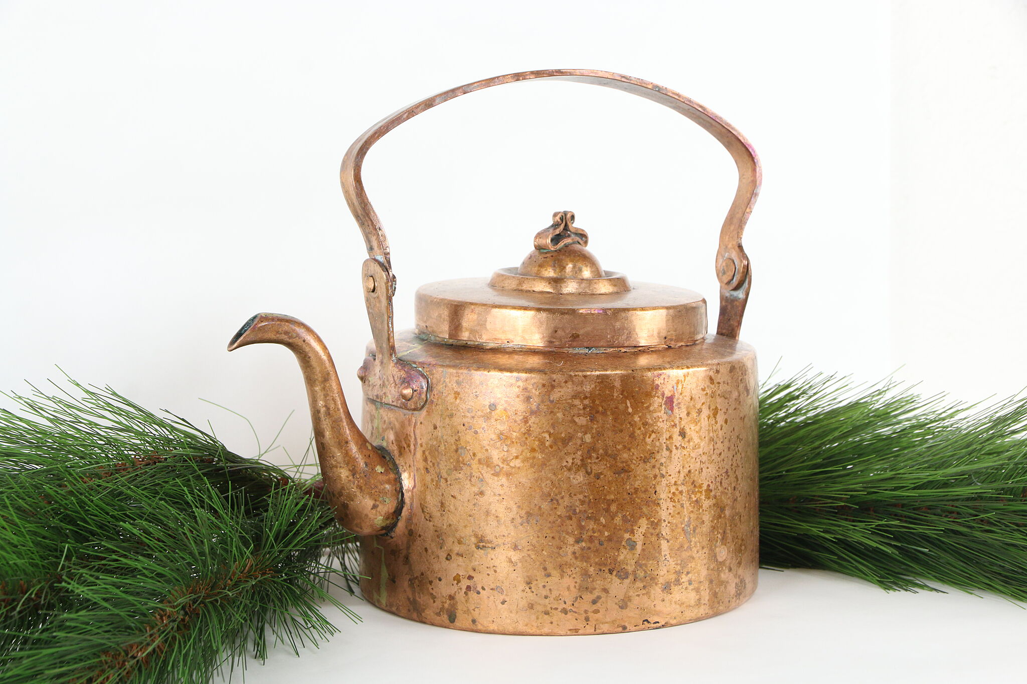 Farmhouse Antique Copper Large Tea Kettle or Pot #46277