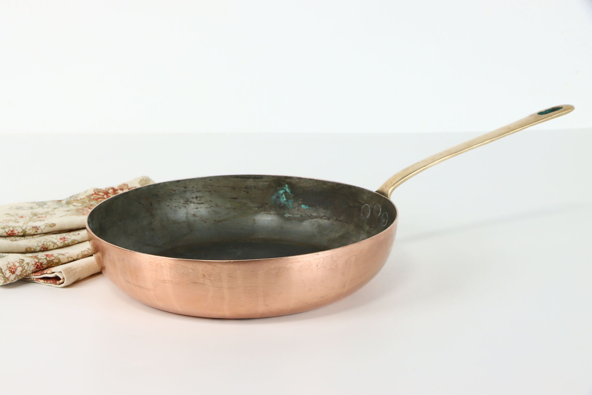 Copper Vintage Farmhouse Skillet Saute Pan, Country Kitchen