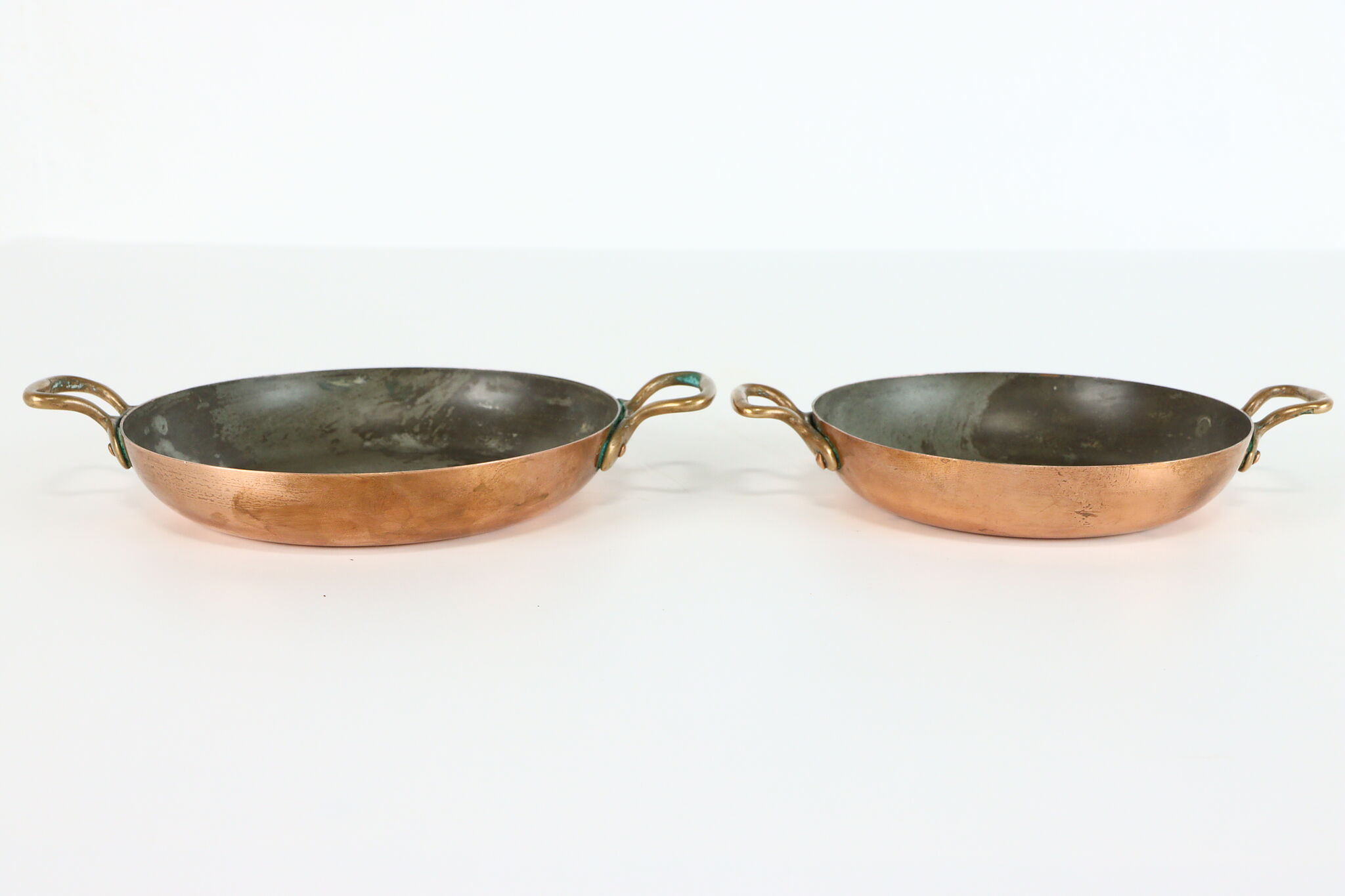 Set of 4 Farmhouse Copper Vintage Individual Baking Pans, Bazar