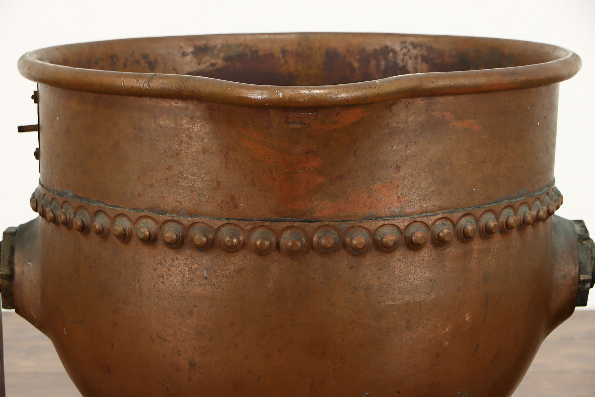 Giant Industrial Antique Copper Cauldron Round Bottom Candy Kettle