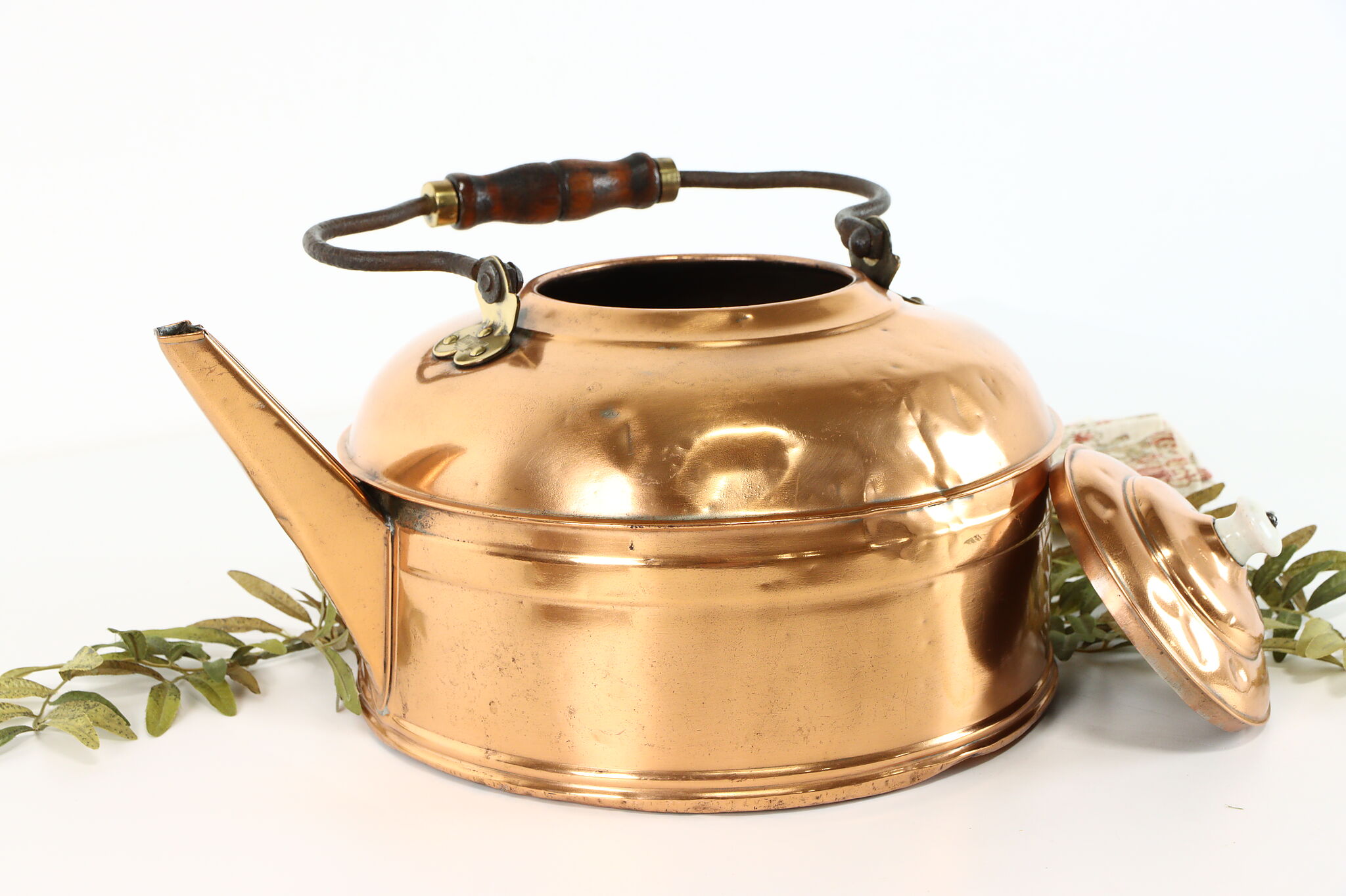 Farmhouse Vintage Copper & Brass Tea or Hot Water Kettle