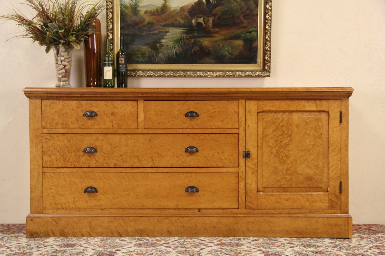Curly Birdseye & Tiger Stripe Maple 1880 Counter, Sideboard, TV console