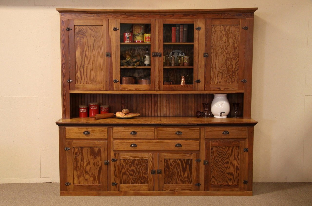 Country Pine Antique 8' Pantry Cupboard