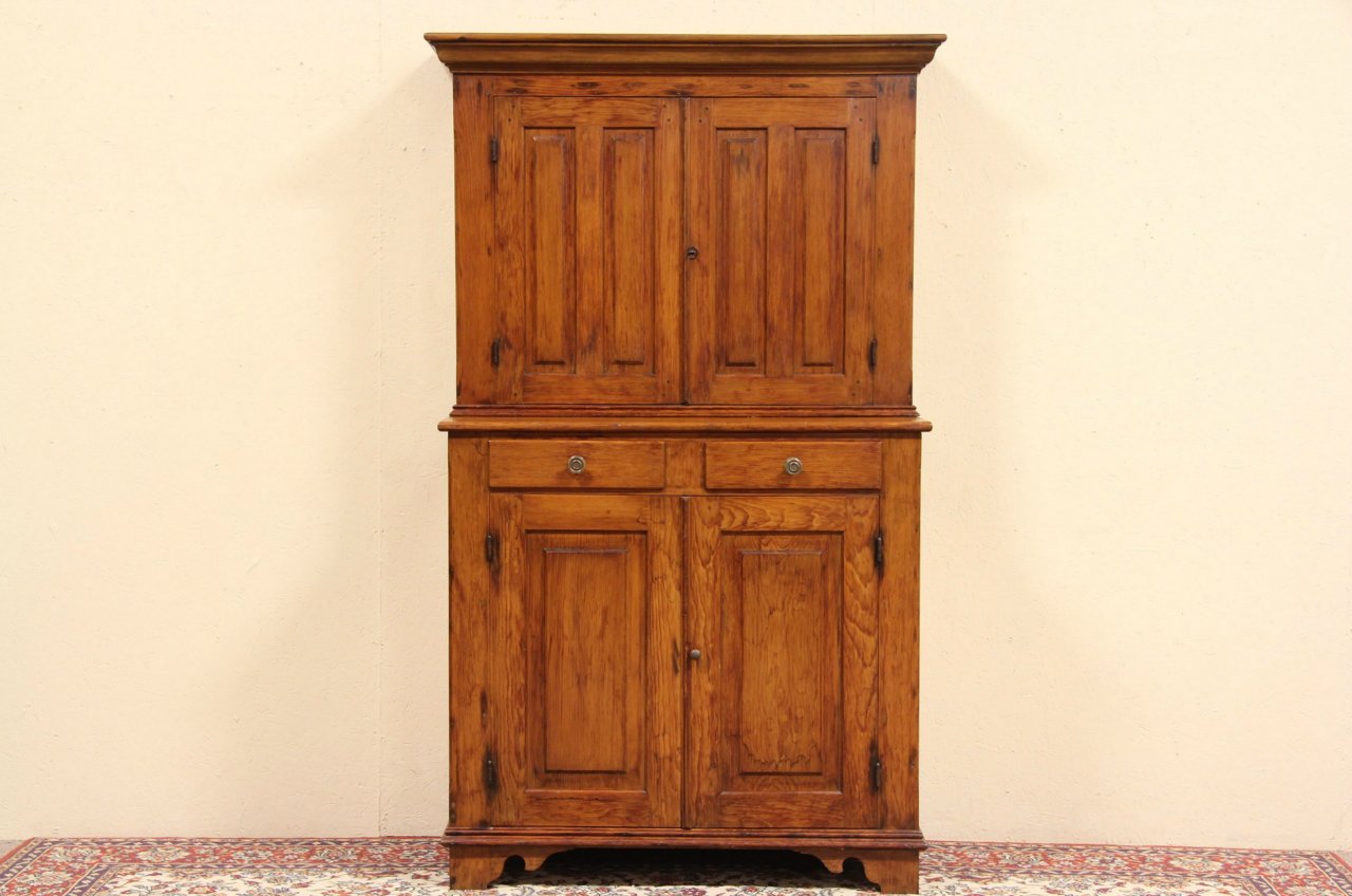 Victorian Country Pine 1880 Antique Pantry Cupboard