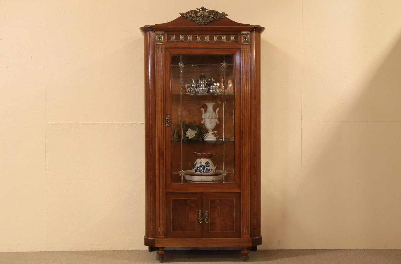 China Curio Beveled Glass, Bronze Mounts