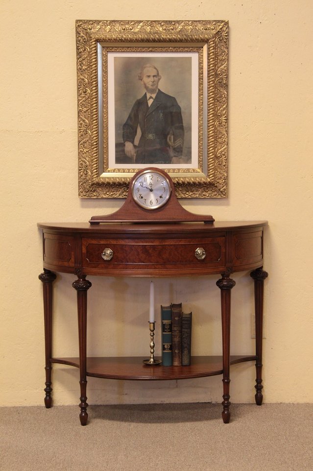 Demilune Half Round Antique Hall Console Table