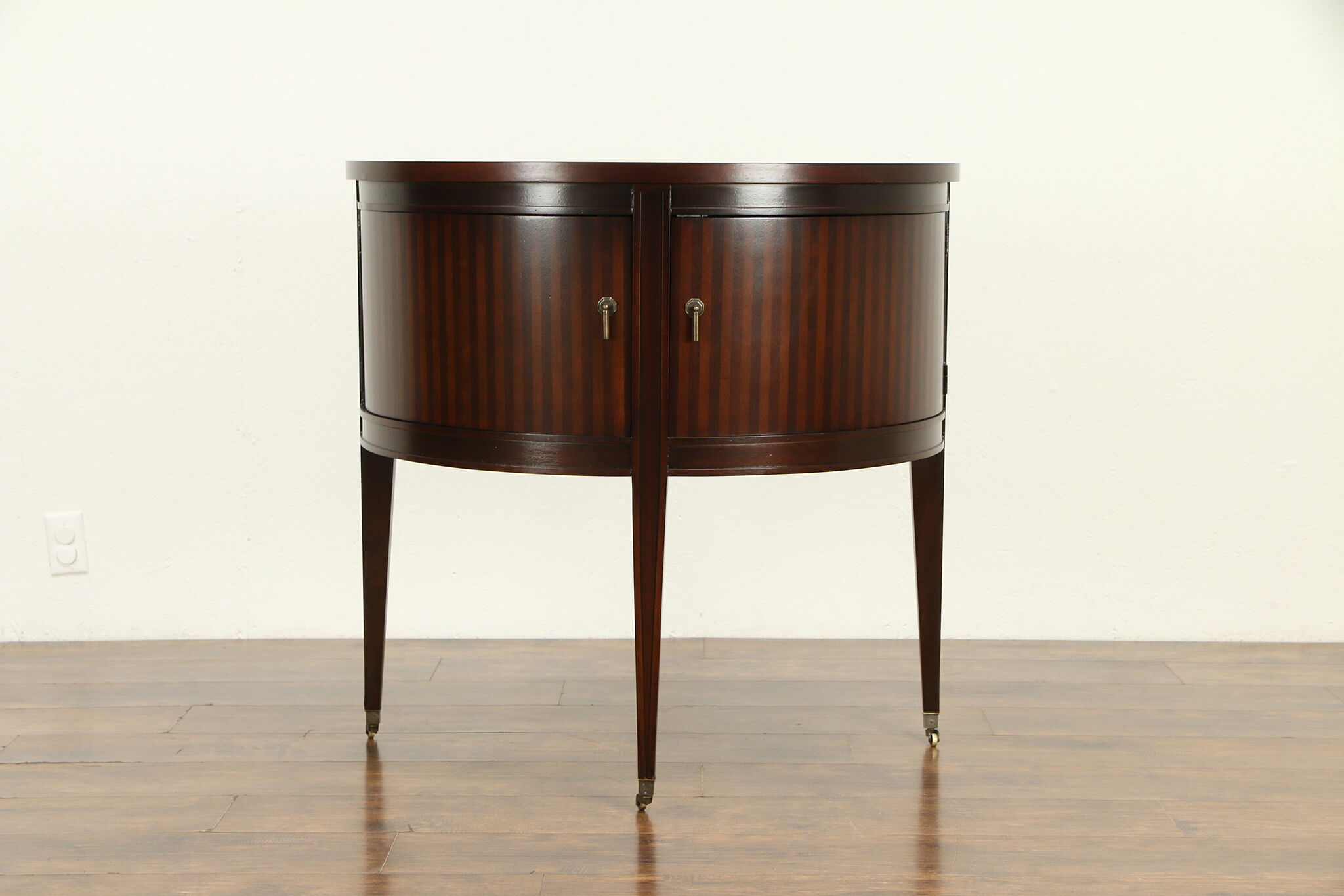 Demilune Half Round Vintage Hall Console Cabinet Sunburst Top