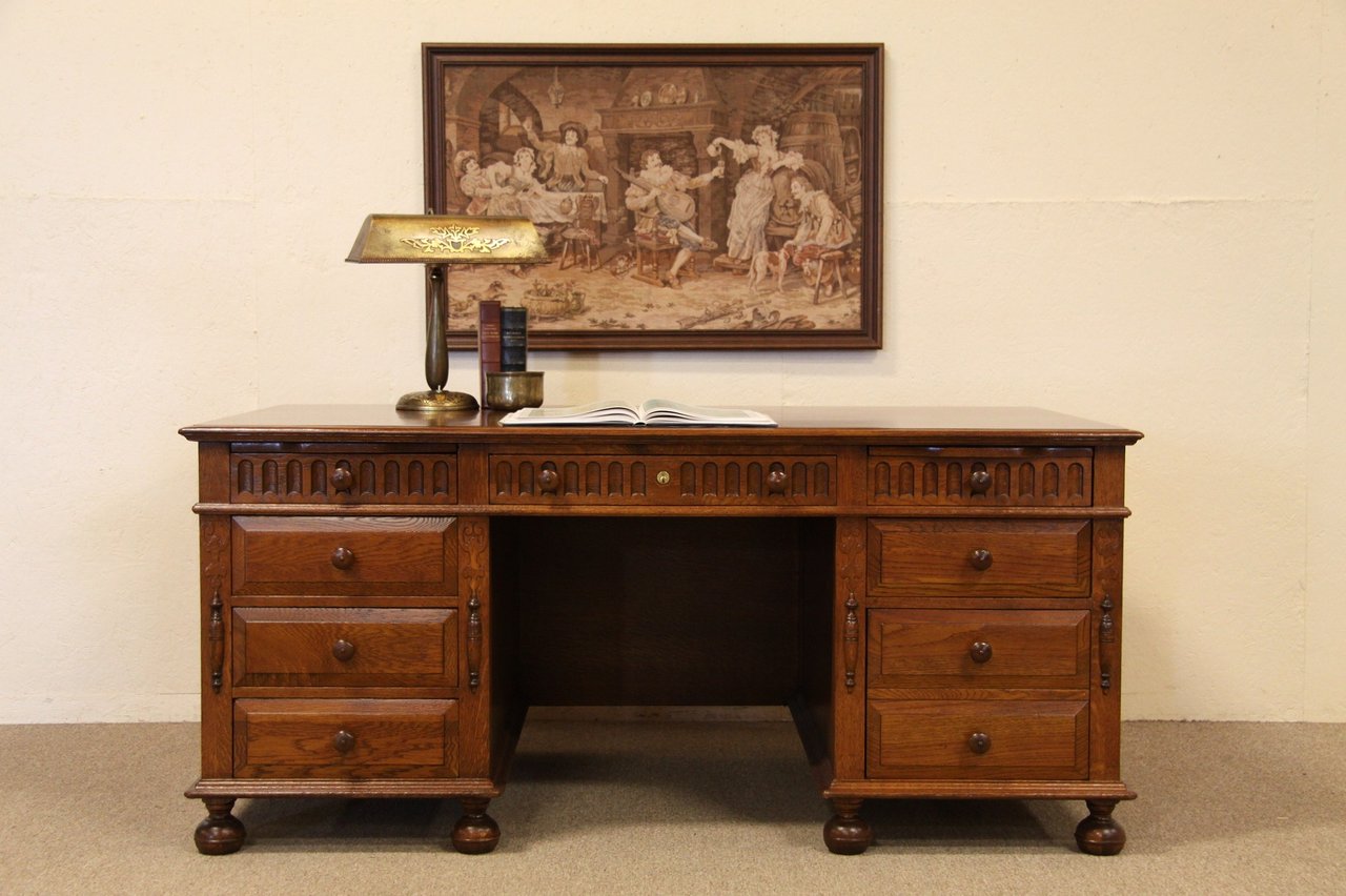 Kittinger Antique Oak 6'6" Executive Desk