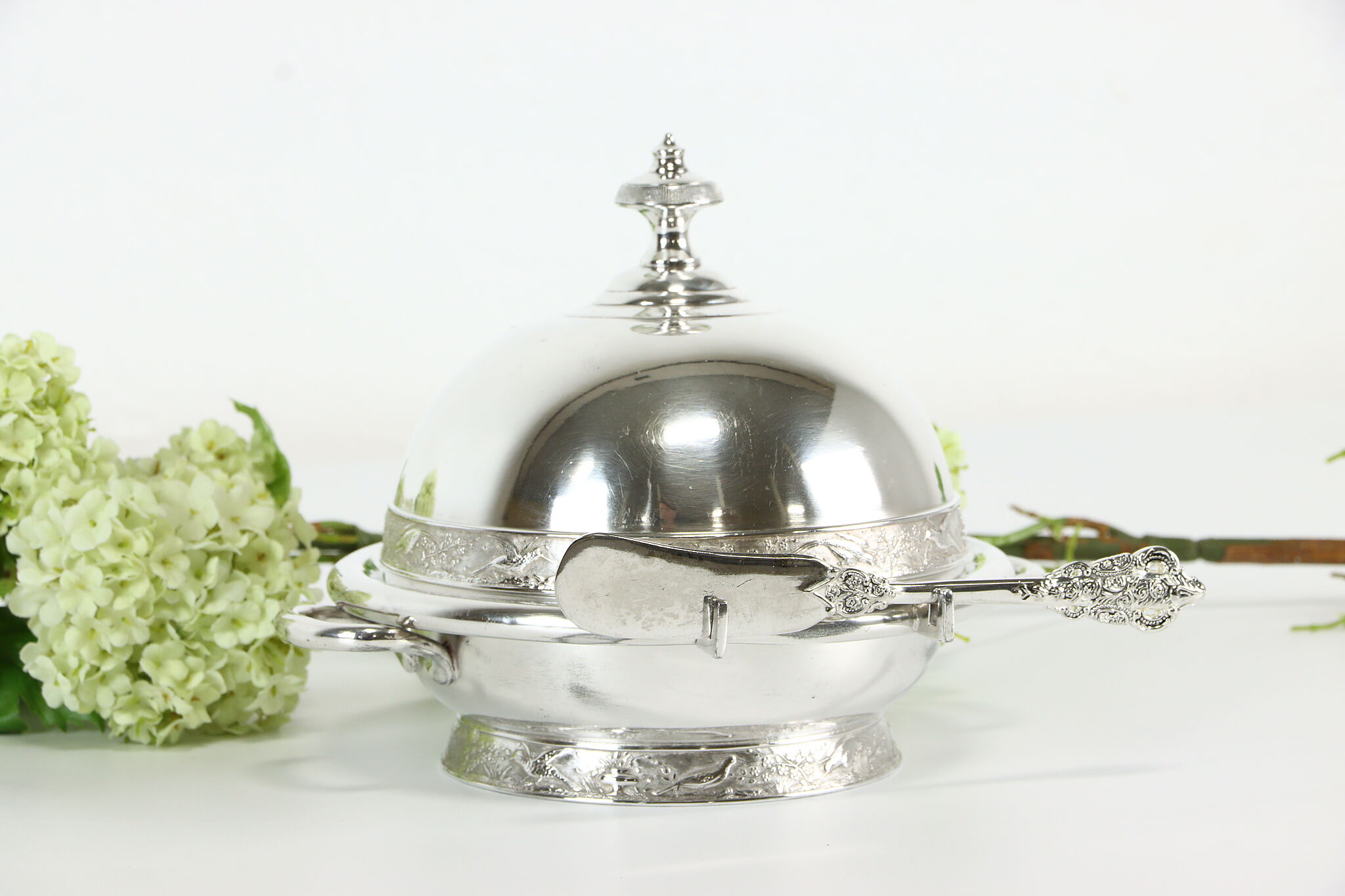 Antique silver on sale domed butter dish