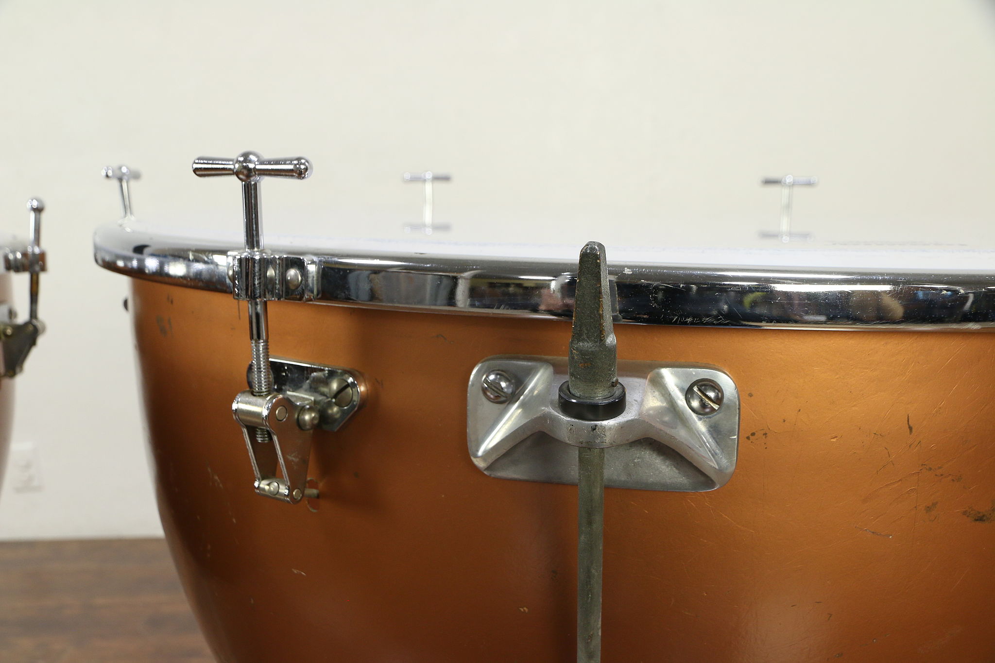 Pair of Timpani Kettle Drums Signed Ludwig 26 29