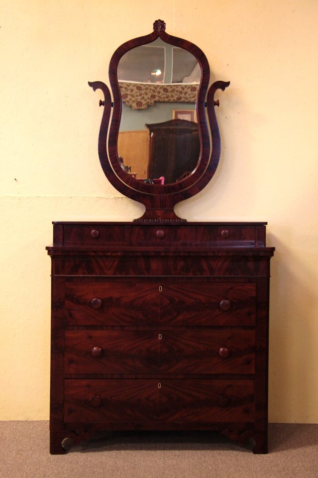 Empire Dresser, Wishbone Mirror, Secret Drawer, 1840