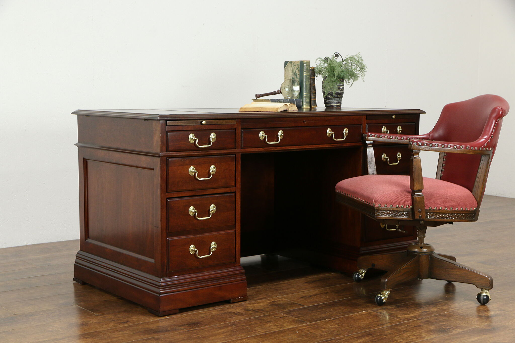 1950s Leather Trunk Writing Desk