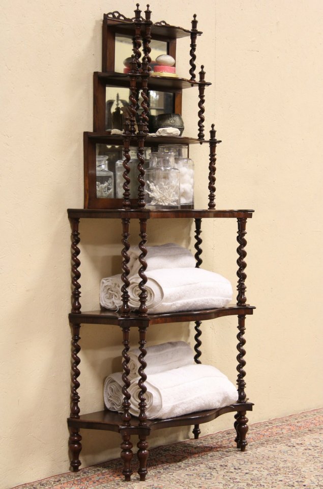 Victorian Rosewood 1875 Antique Etagere or Curio Display