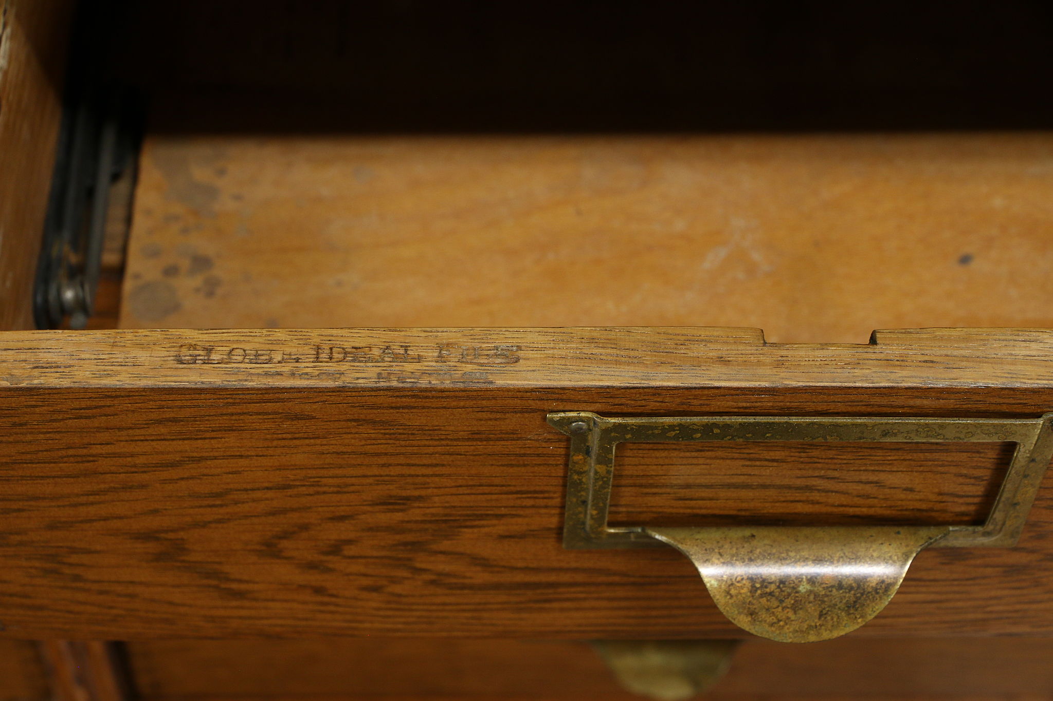 Details about   c1900 salvaged Heller furnishings cabinet draw oak front 24/10/8” galvanized lin 