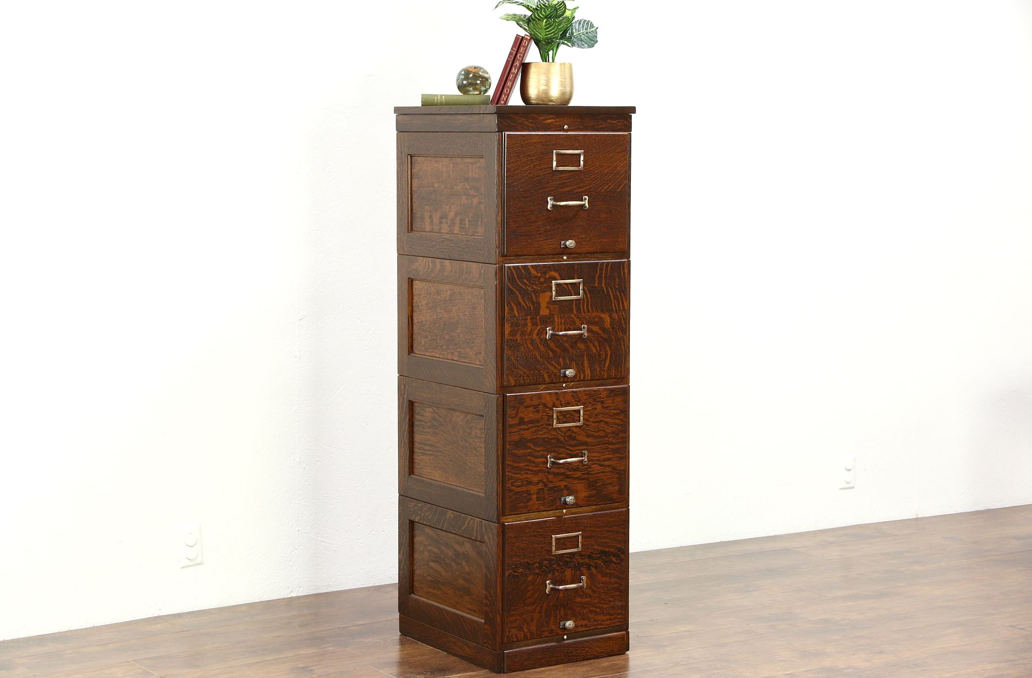 1915 Antique 4 Drawer File Cabinet