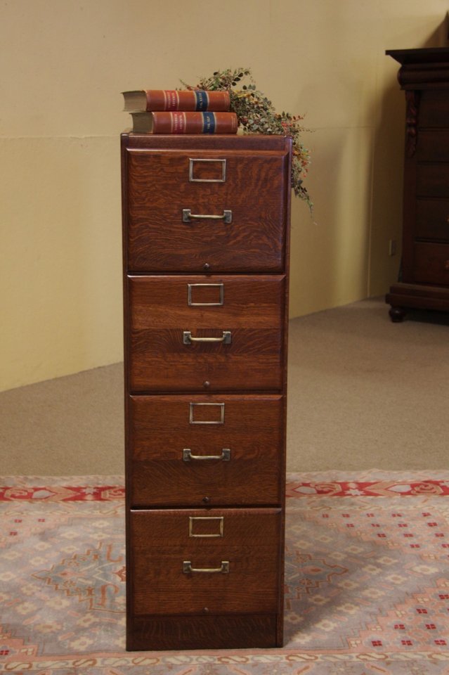 Oak Antique File 4 Drawer