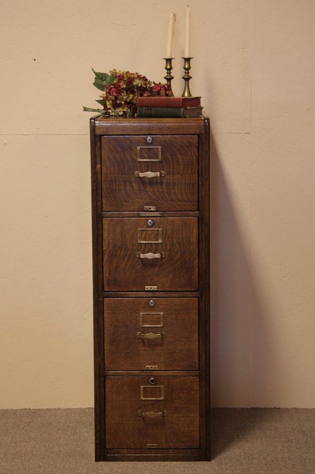 Oak Antique File 4 Drawer
