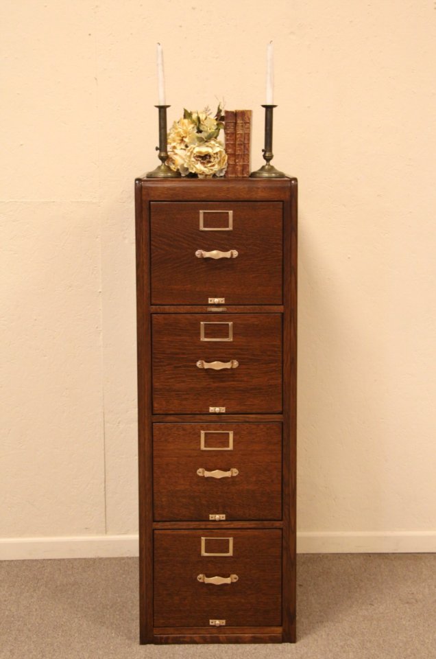 Oak Antique File 4 Drawer