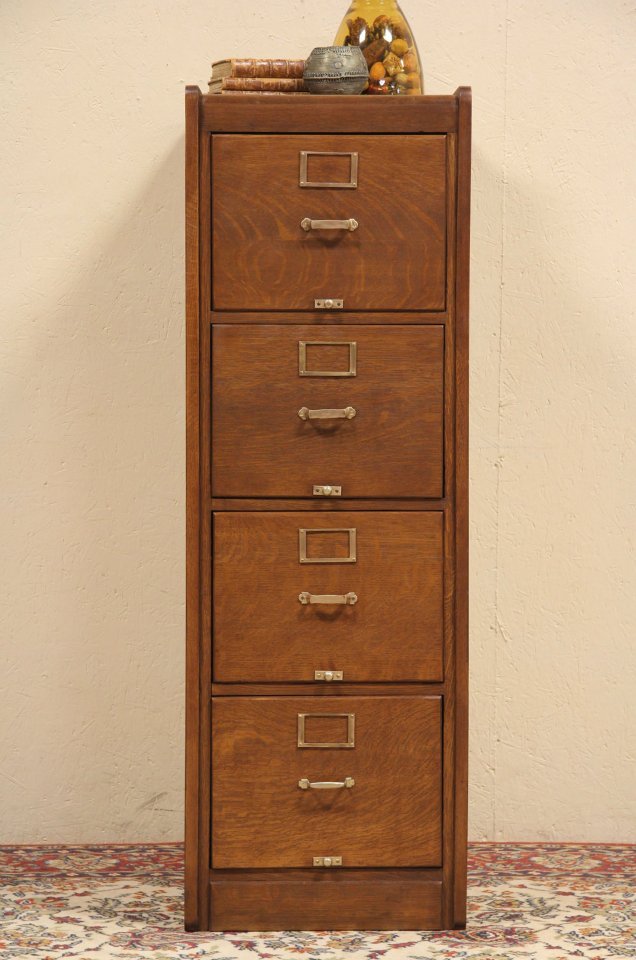 Oak 4 Drawer Antique 1915 File