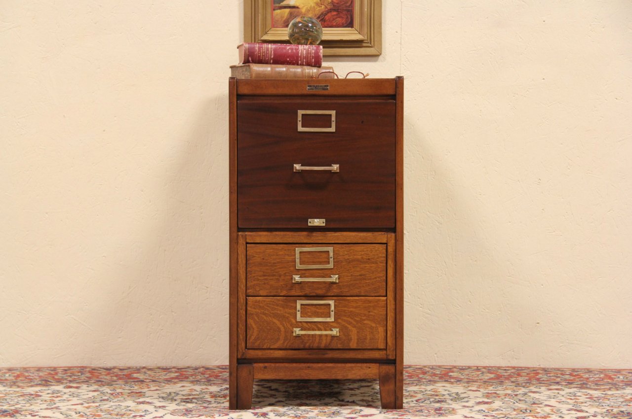 Deskside Chicago File 1920 Antique 3 Drawer