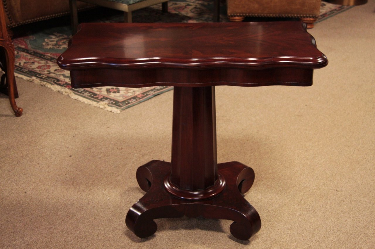 Empire Antique Game or Console Table, Flip Top, 1835