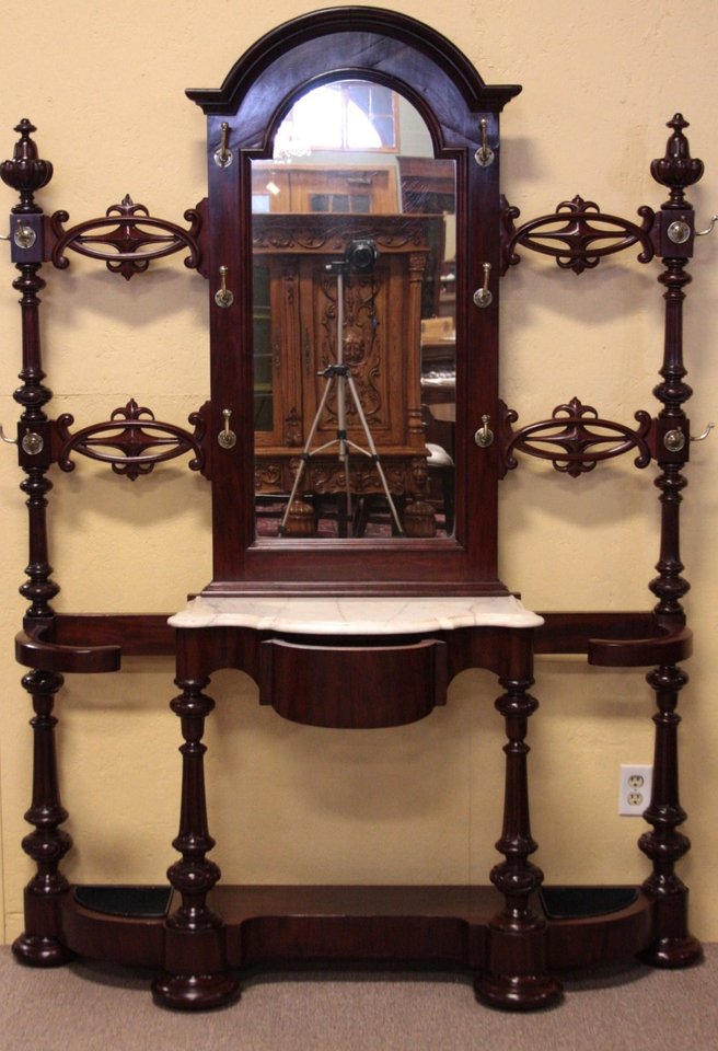 Victorian Mahogany Foyer or Hall Stand with Mirror