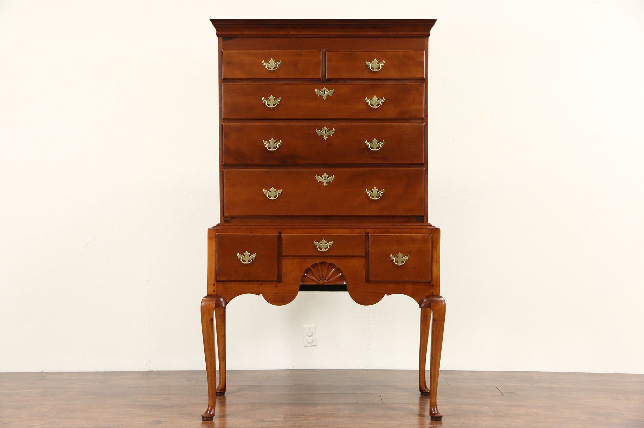 Period 1770 Antique Cherry Highboy or Tall Chest on Chest