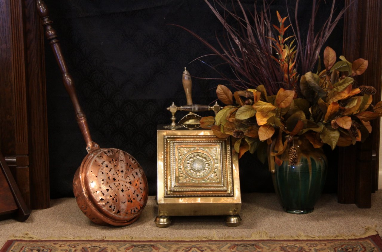 Victorian Brass Coal Fireplace Hod