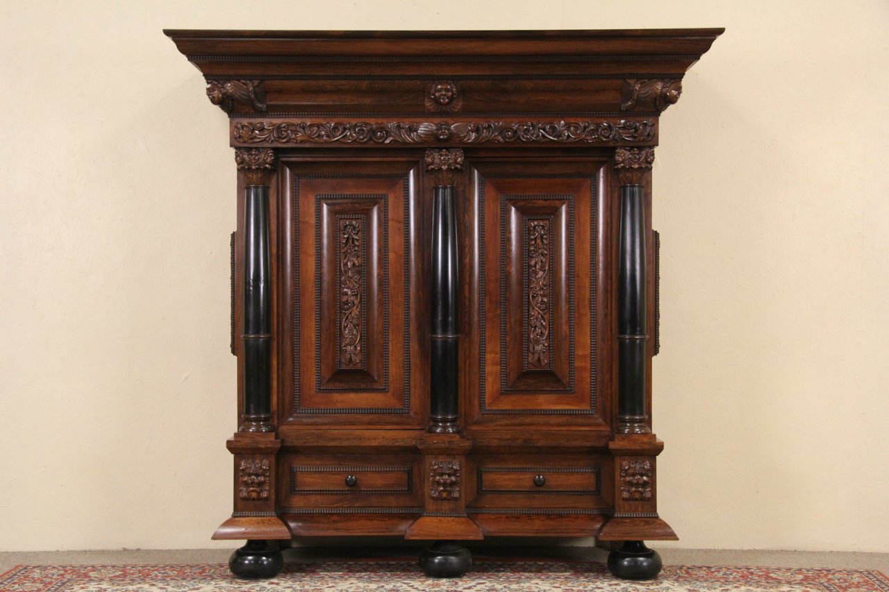 19th Century Baroque Carved Pine Mirror in the Dutch Tradition