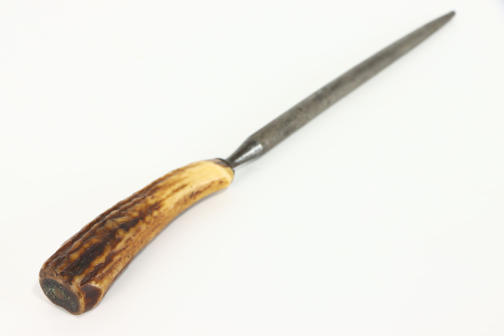 Farmhouse Vintage Knife Honer or Sharpener with Antler Handle