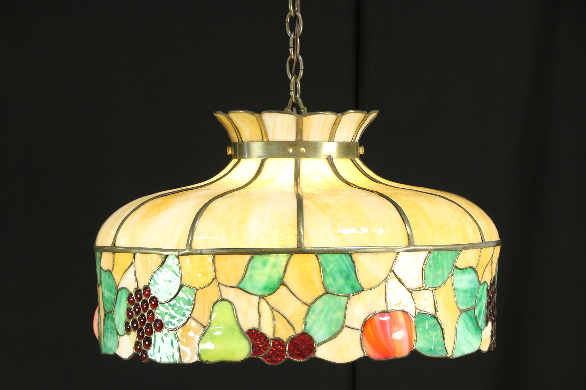 Antique stained glass hotsell hanging light fixtures