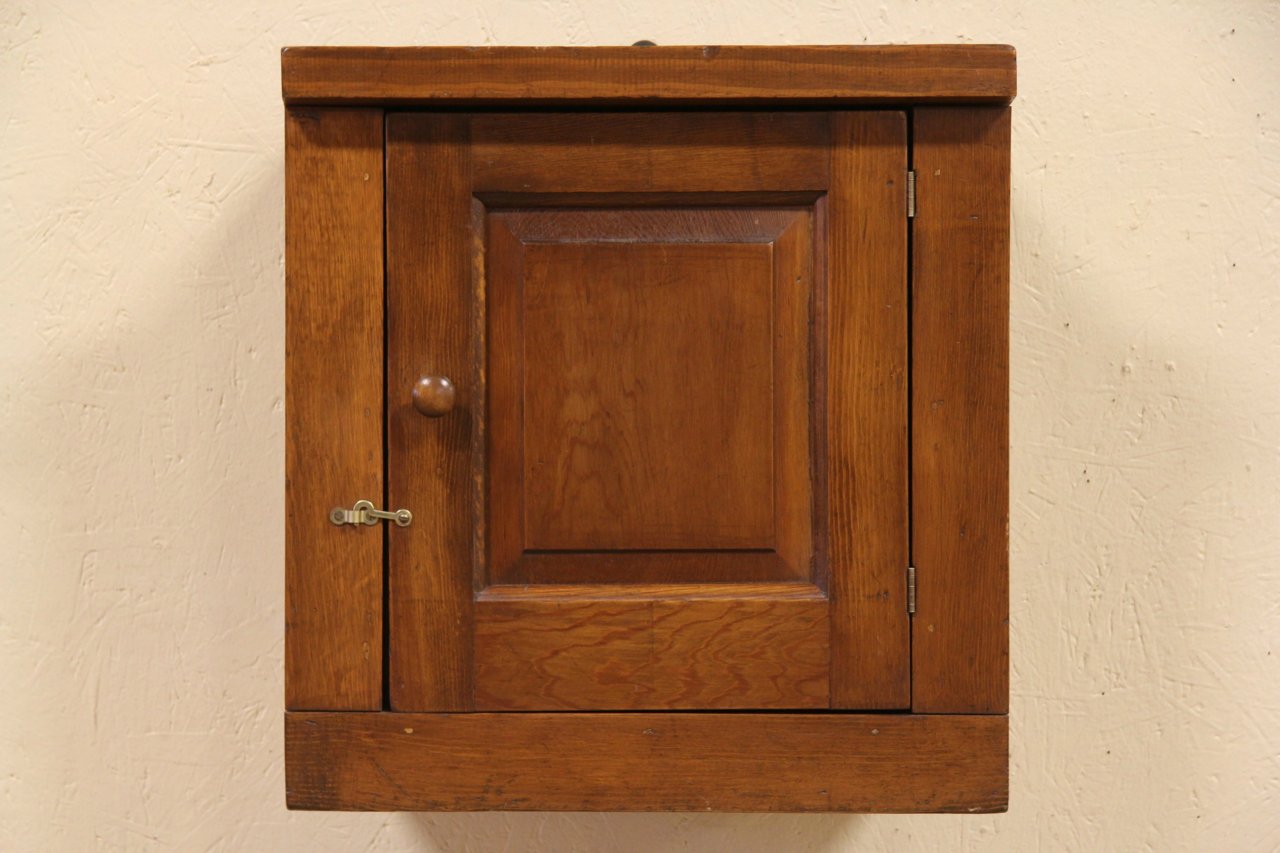 Country Pine Antique 1900 Hanging Cupboard Medicine Chest