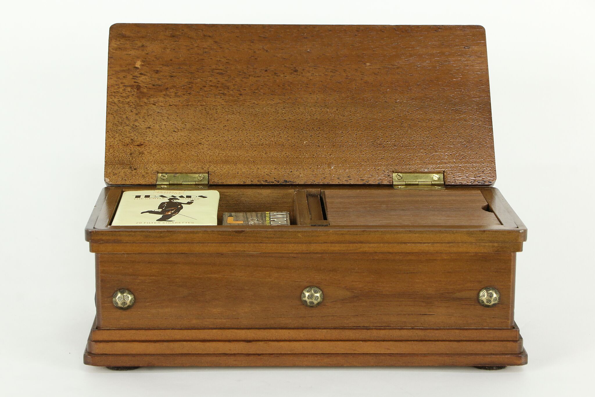 coffin cigarette case Coffin-shaped Walnut Casket Cigarette Dispenser, Funeral