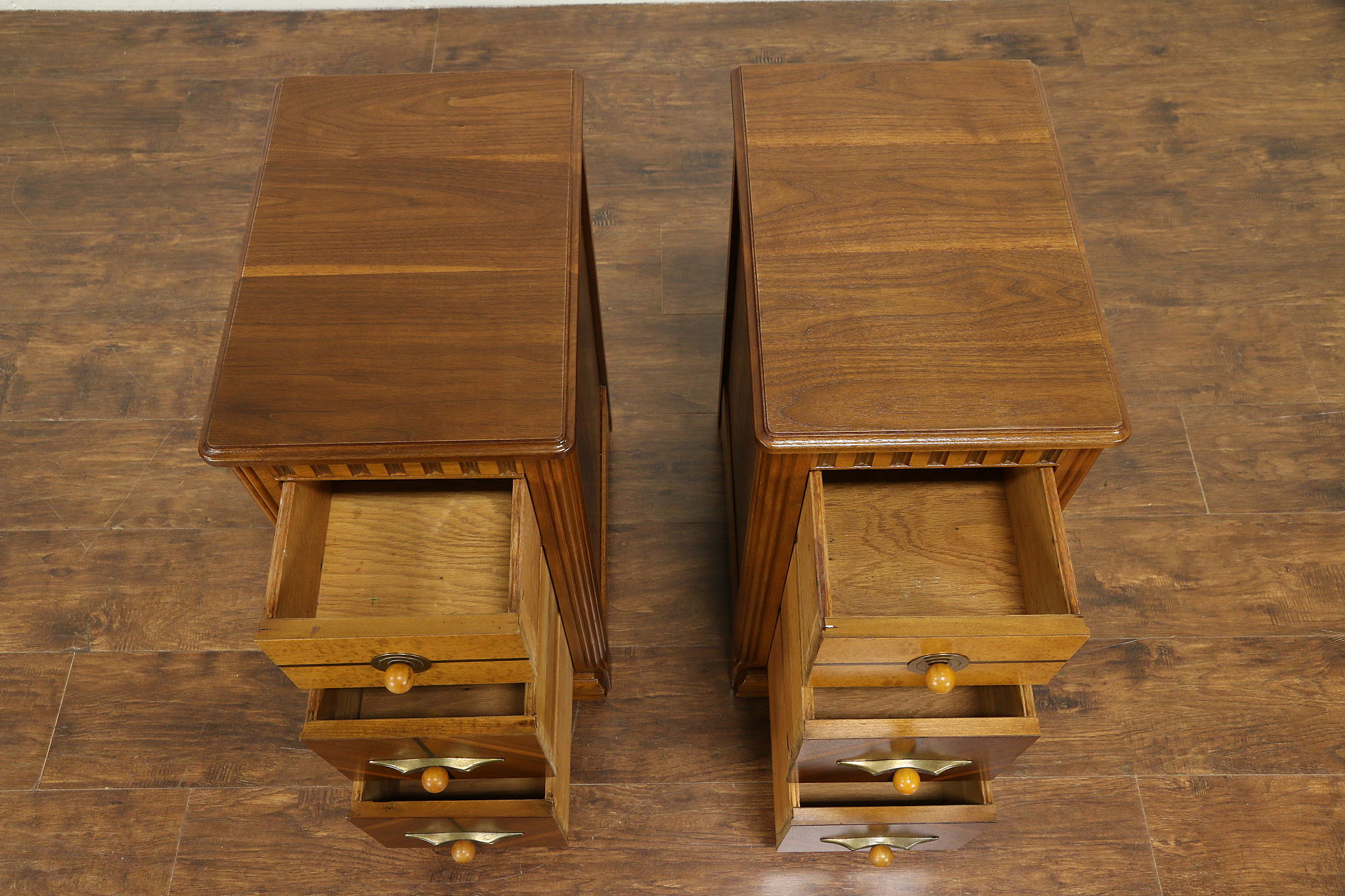 Sold Pair Of Art Deco Night Stands Or End Tables Curly Birdseye