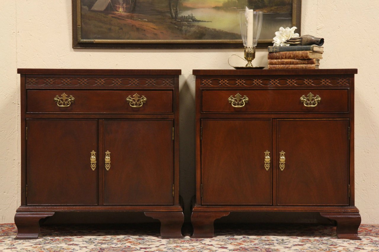 Pair of Baker Bedside Chests, End Tables or Nightstands