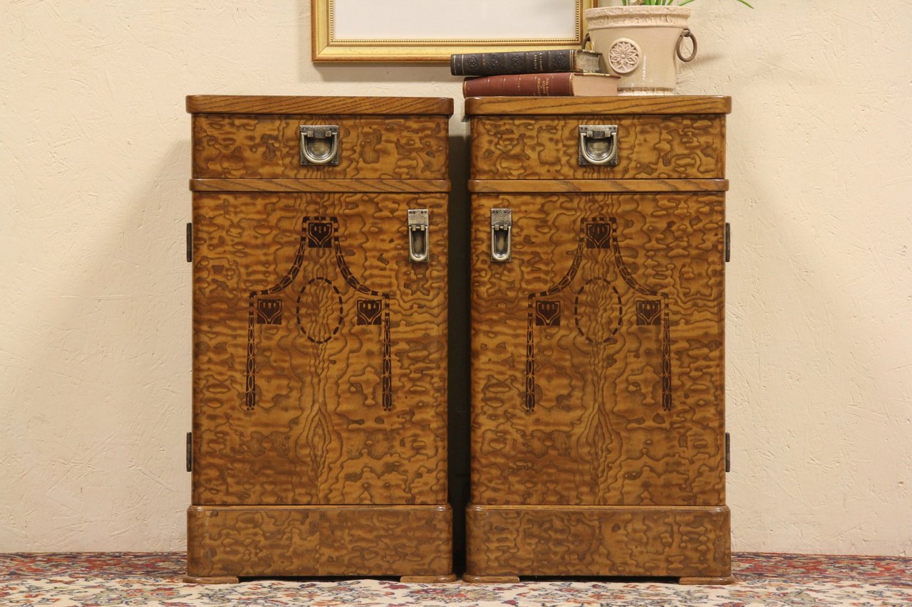 Pair Marble Top Nightstands or Bedside Tables