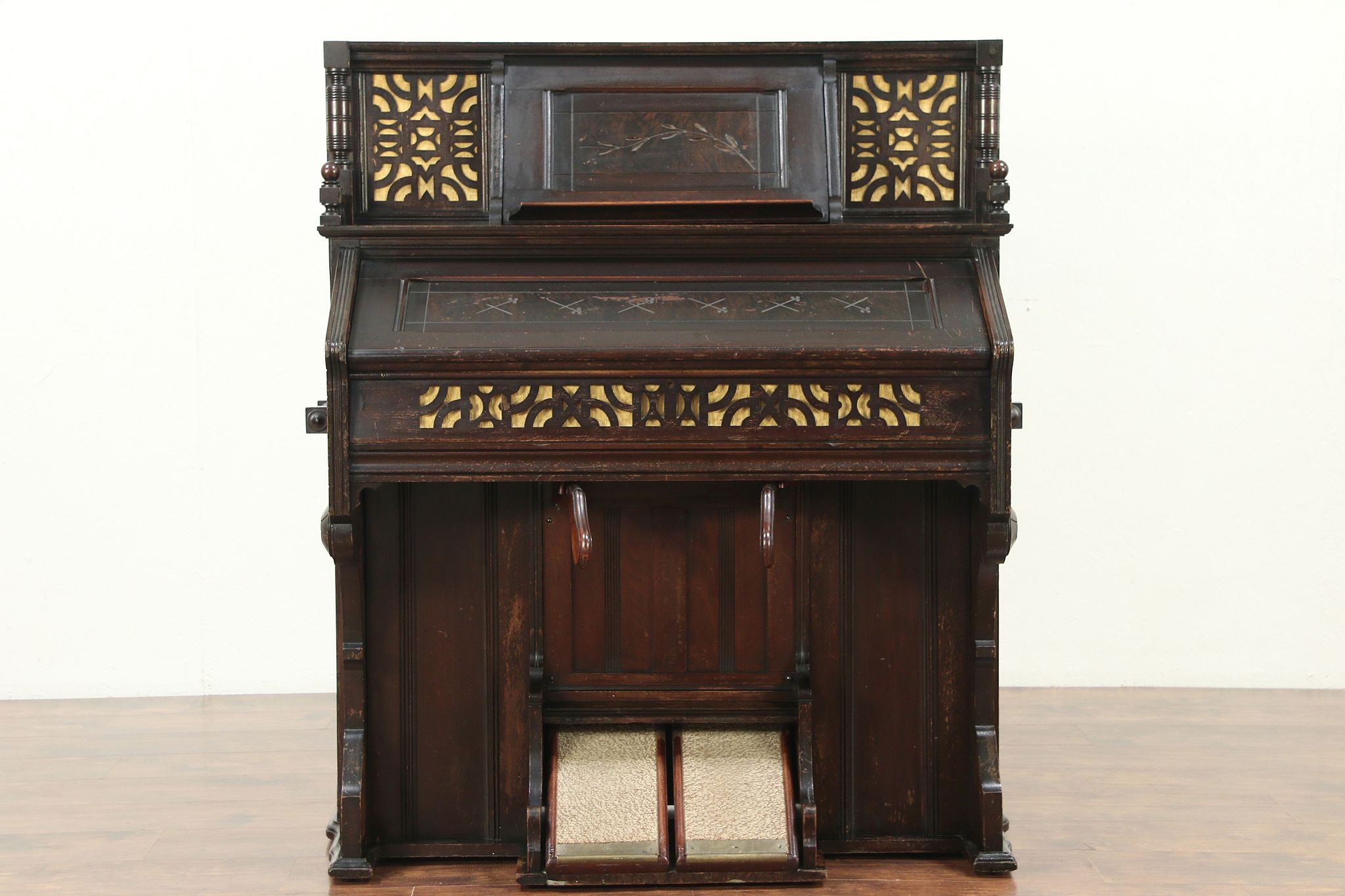 Victorian Eastlake Antique Walnut Pump Or Reed Organ Kimball