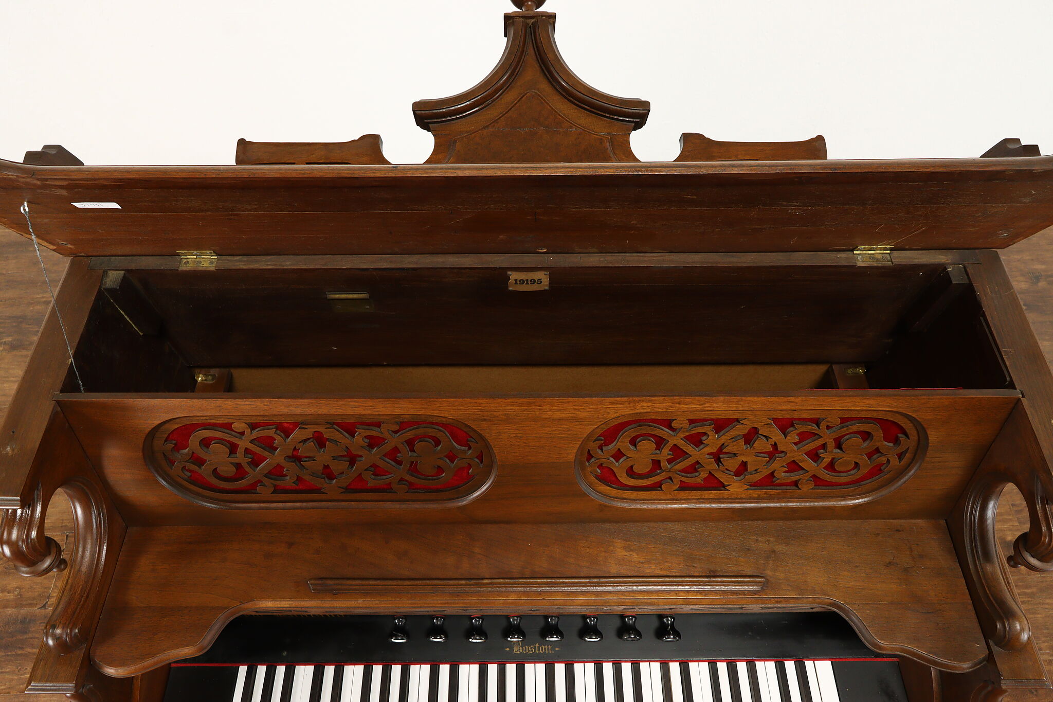 Mini Reed Organ Victorian Renaissance Antique Walnut Rebuilt Reed Pump Organ, New England
