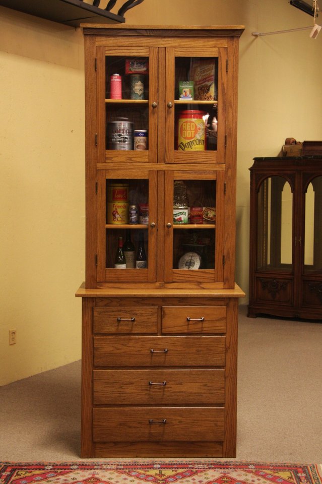 Arts & Crafts Mission Oak Pantry Cupboard, Bookcase
