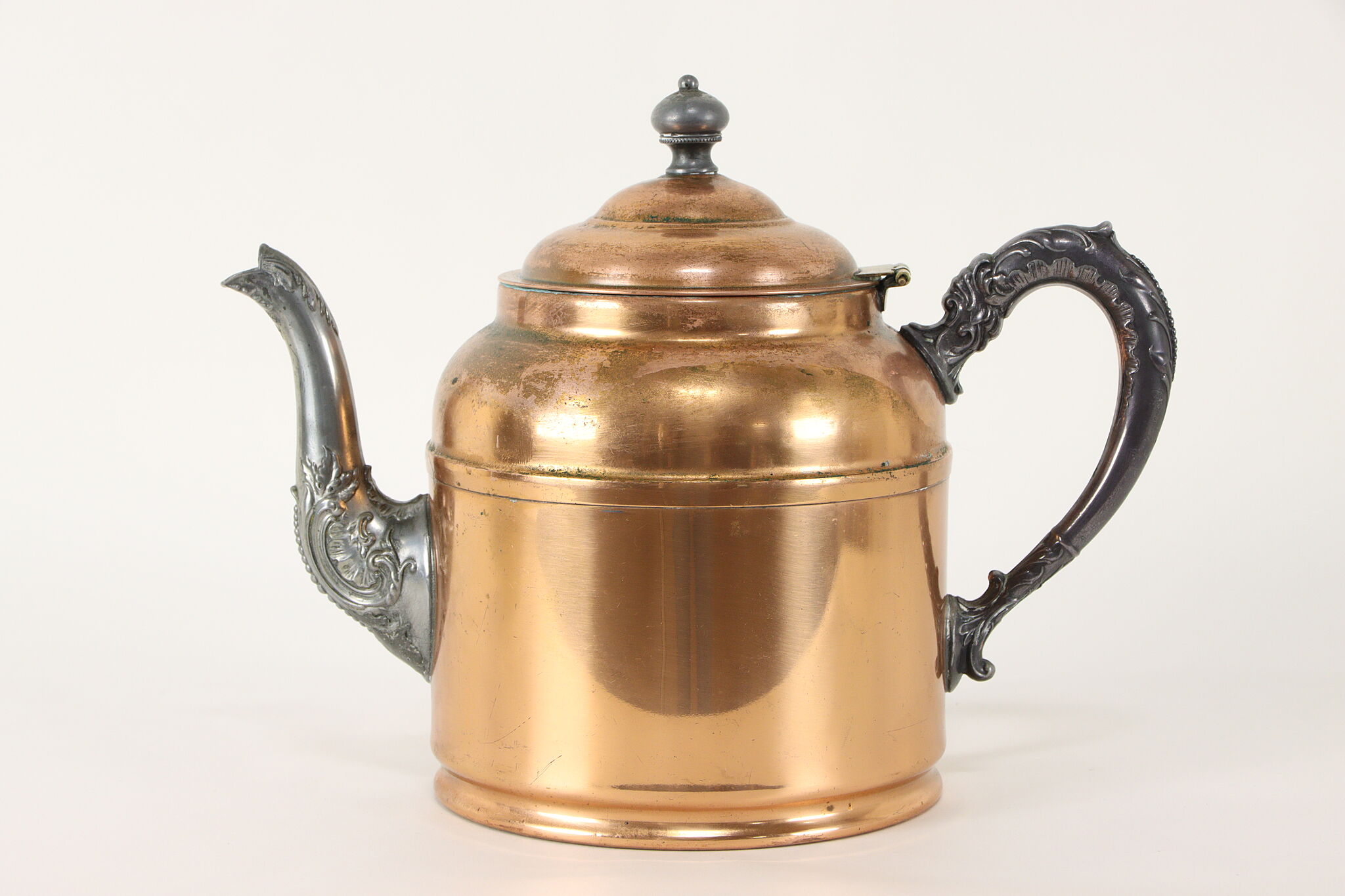 Vintage Copper Tea Kettle With Pewter Spout. Viking Copper M.S.C.O. 