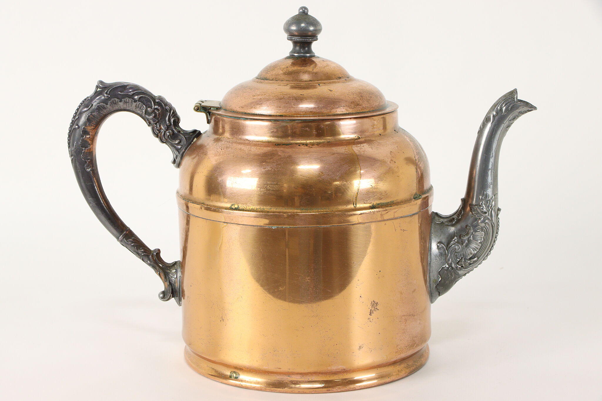Vintage Copper Tea Kettle With Pewter Spout. Viking Copper M.S.C.O. 